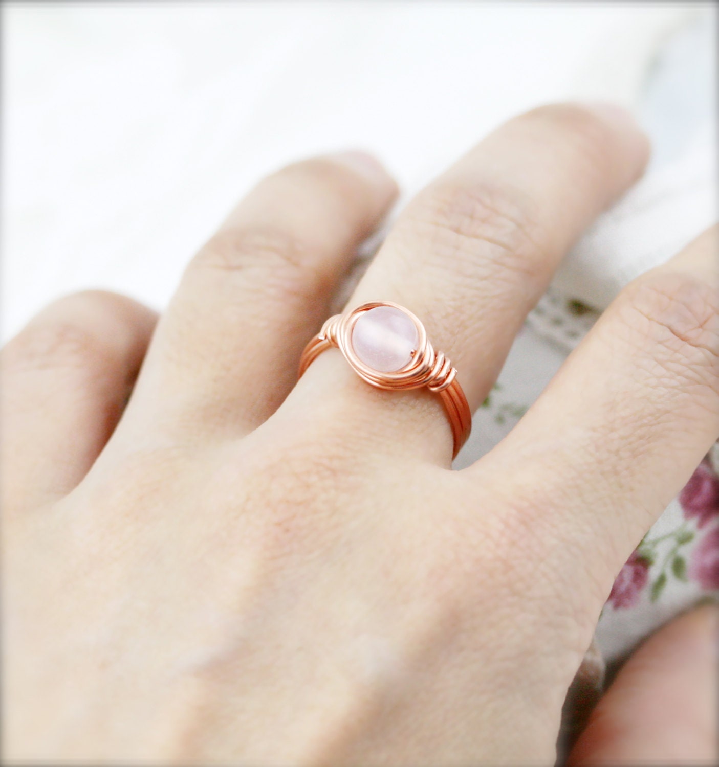 Wellness - white agate wire wrapped Ring (SR)