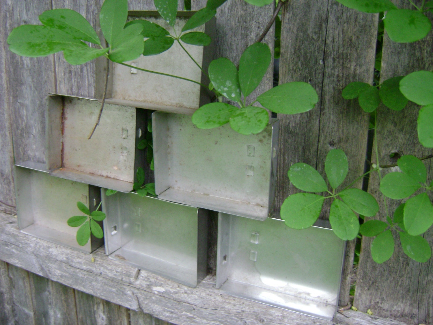 Industrial type metal boxes great for mixed media  shadowbox  container  home decor  supply