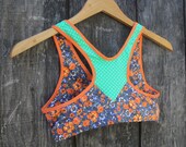 recycled SALE. polka dot and floral sports bra II. size S only.