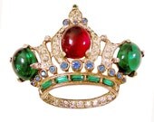 CoroCraft Sterling Crown Brooch Pin Vintage 1944