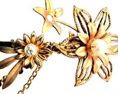 Onze......... Flower and crystal headpiece - 1920's chain headband