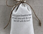 Love Quote Lavender Wedding Favor - Organic Lavender Sachet - Refillable Sachet Bag