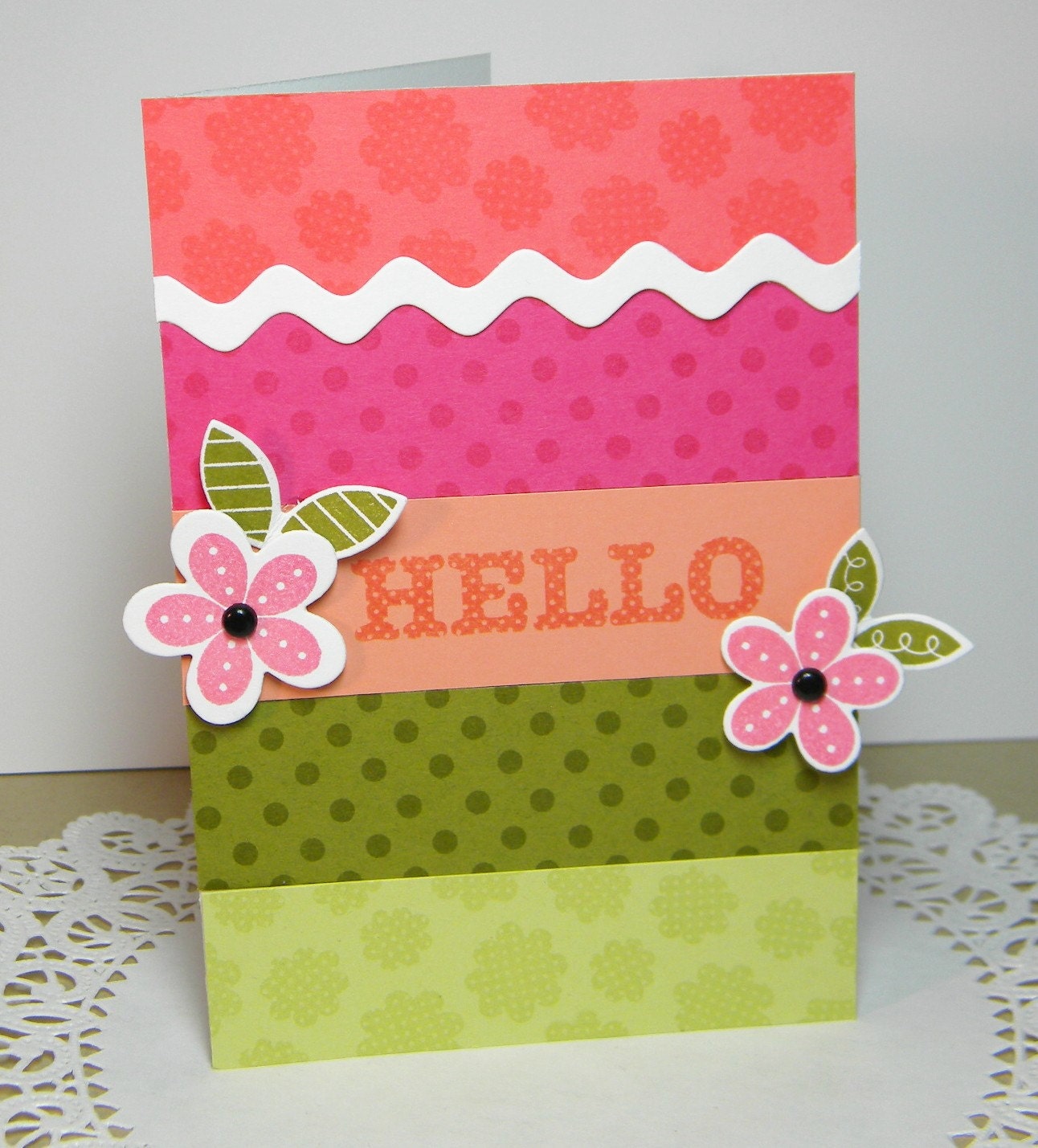 Hello Blooms Handmade Card