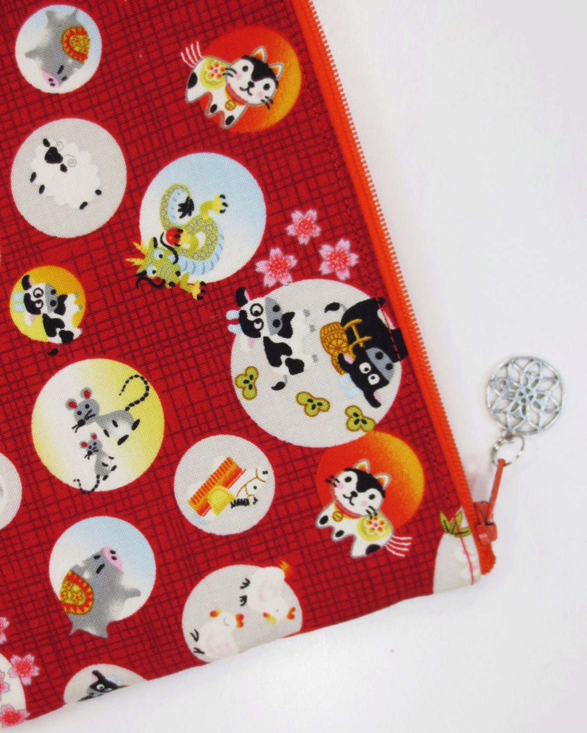 Japanese Zodiac iPad mini Case/ Zipper Pouch - Red