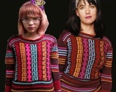 THE FEMINIST SWEATER/ Reserved for Ruth /romeouniform Handmade Cotton knit Sweater in Medium size/ Second installment