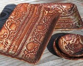 Bridges Pottery Rectagle Patterned Tray Set - 4 pieces