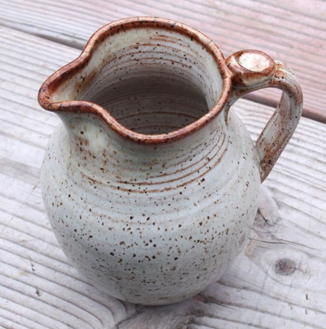 Bridges Pottery Ceramic Pitcher in Cream