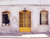 Yellow Door in Lisbon, simple architectural details, Europe, city, urban, Portugal, home decor, historic, fine art photograph 8"x10"