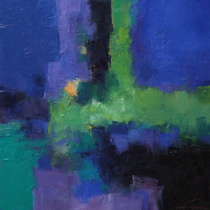 May 2013 - 4 - Original Abstract Oil Painting - 45.5 cm x 45.5 cm (app. 17.9 inch x 17.9 inch)
