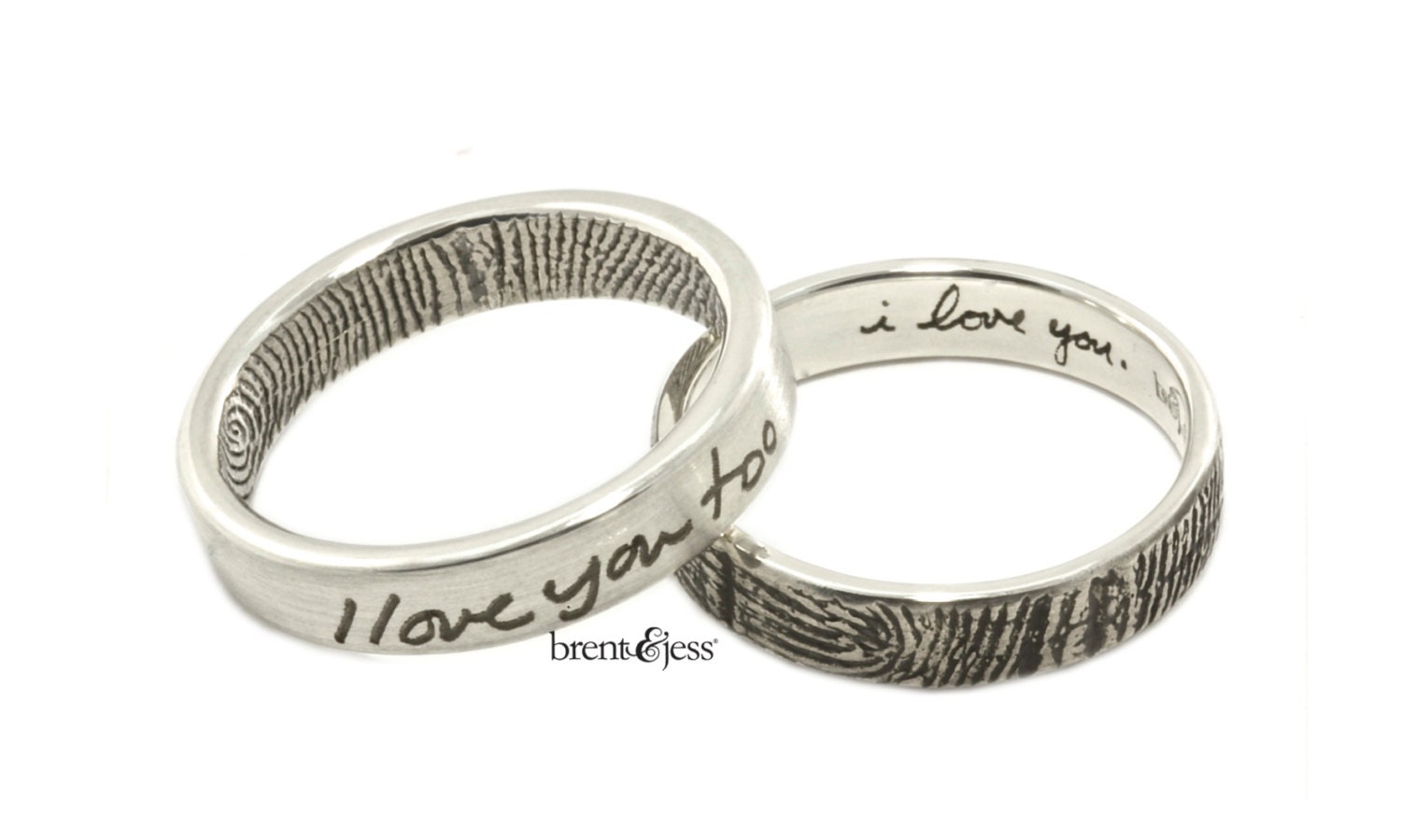 I love you...I love you too set of two narrow rings