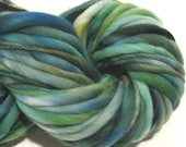 Thick N Thin Handspun Yarn Emerald City 60 yds green yarn waldorf doll hair knnitting supplies crochet supplies