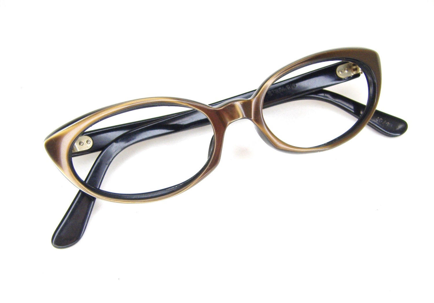 Vintage 50s Brown Cateye Eyeglasses Sunglasses French Frame