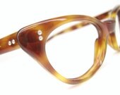 Vintage 50s  Orange Tortoise Cat eye Eyeglasses Sunglasses Frame