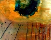 Blue Moon 6 x 8 inch original encaustic painting