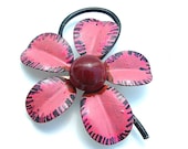 Pink Mauve Earthy Brown Vintage Flower Pin Floral Garden Boho Jewelry, FREE US SHIPPING