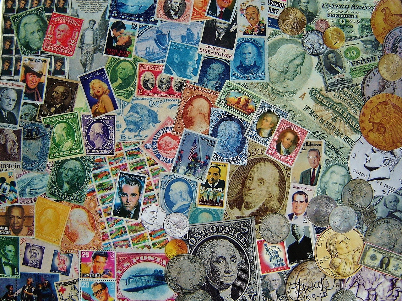 Stamp Collage (original artwork by the Foxman)