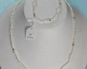 Freshwater Rice Pearl Necklace and Bracelet 14K Clasp Hong Kong
