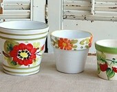 Vintage Planter Garden Pots Spring Planter Set of  Three