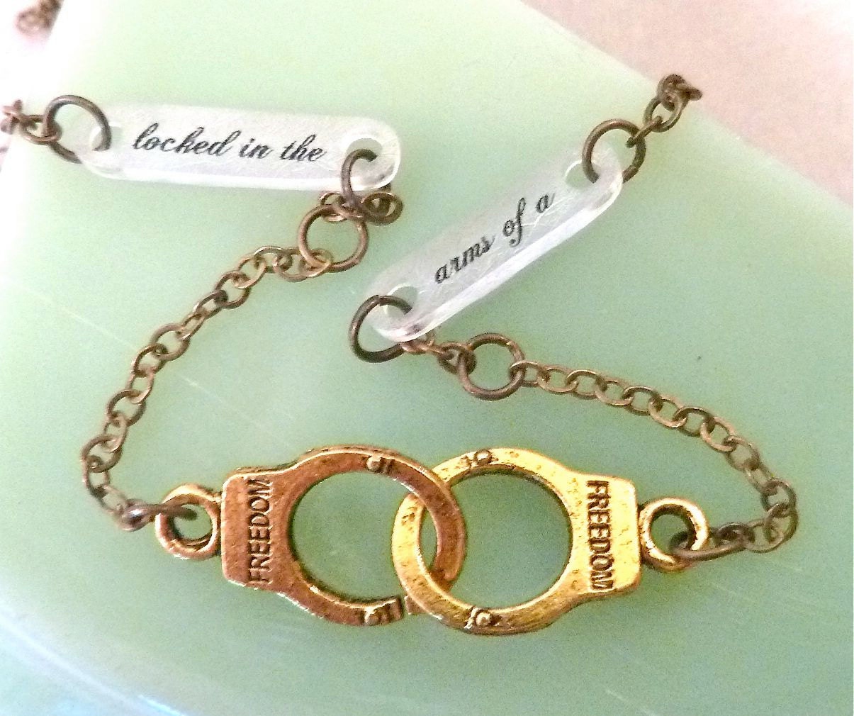 Bukowski handcuffs necklace (custom)