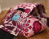 Camera Strap Pink and Purple Heirloom, Reversible, Built in Lens Cap Pocket