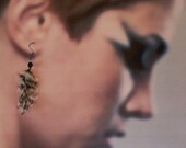 White and Black Feather Earrings