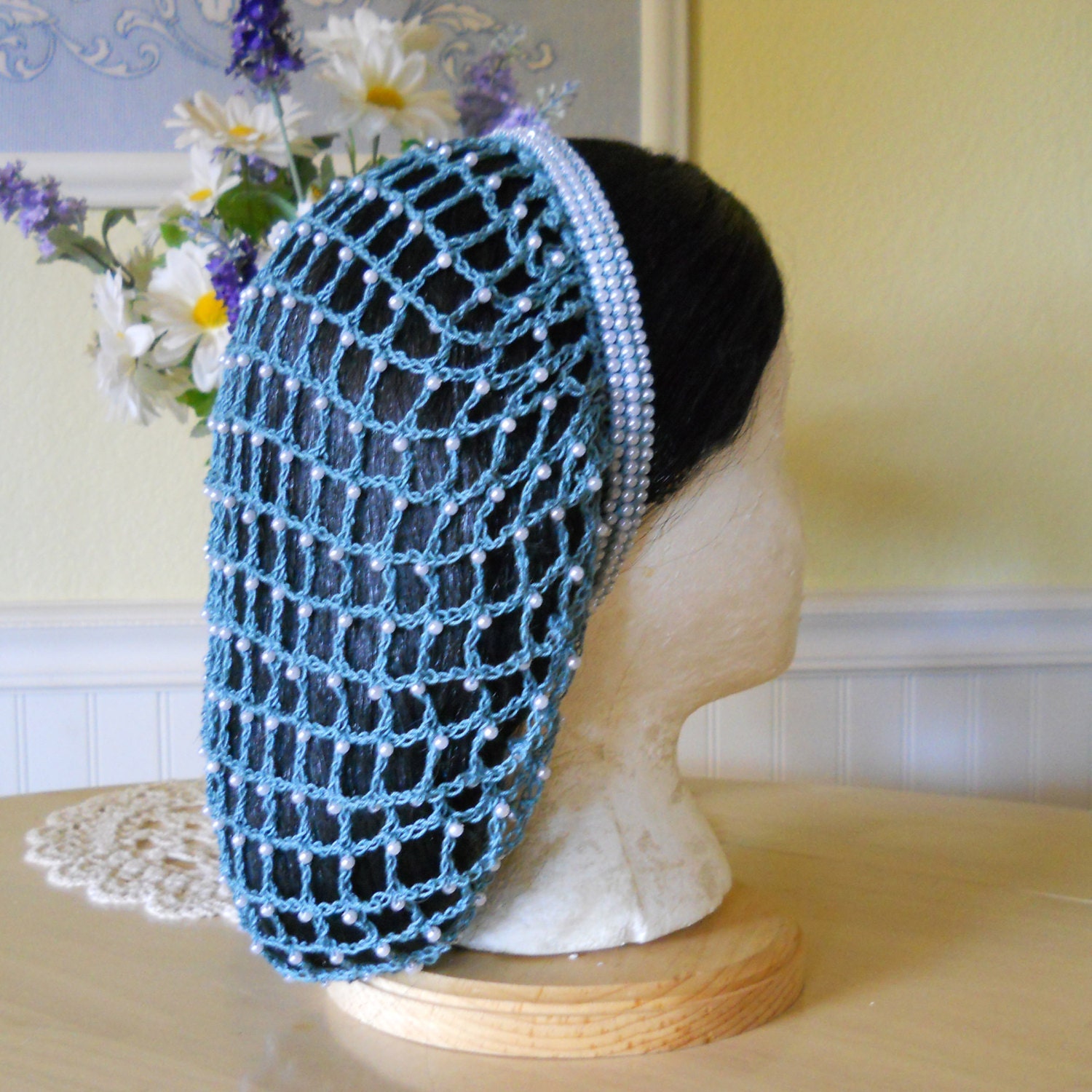 Borgia Inspired Beaded Snood Hair Net - The Lucrezia