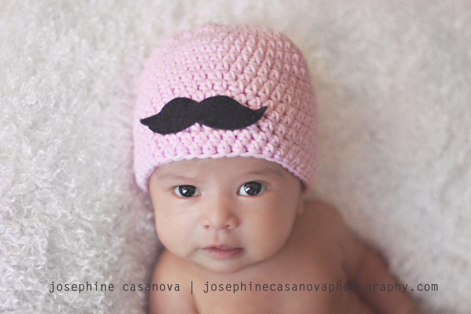 Dapper Dude Mustache Beanie - Newborn Baby Photo Prop - For Boys and Girls