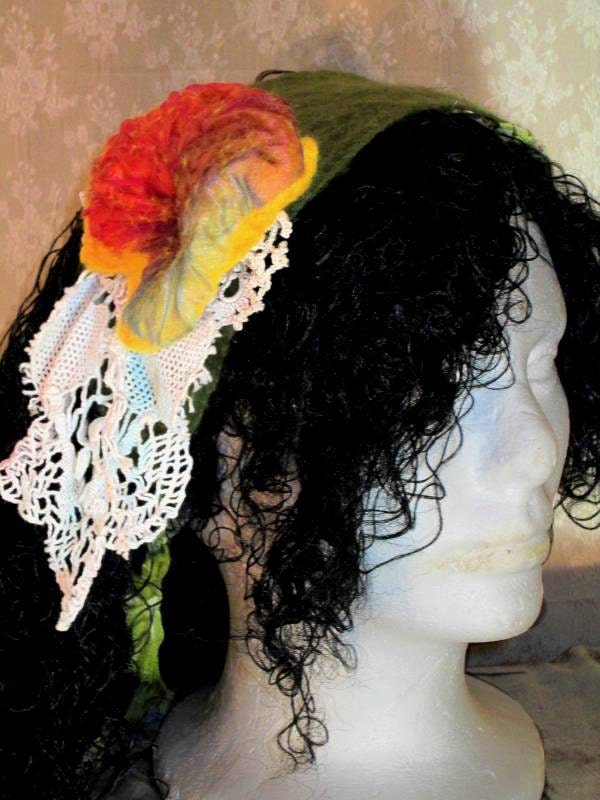 OOAK Nuno Felted Flower Brooch - Repurposed Upcycled Vintage Lace - Handmade Felt Accessories - Environmentally Friendly