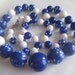 Vintage Polka Dot Bead Necklace LONG Hand Knotted