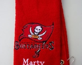 Embroidered Personalized Tampa Bay Bucs nfl golf bowling workout towel