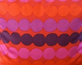 Marimekko Red Purple Rasymatto Cotton SATIN fabric, Maija Louekari, Finland  ONE YARD 56" wide