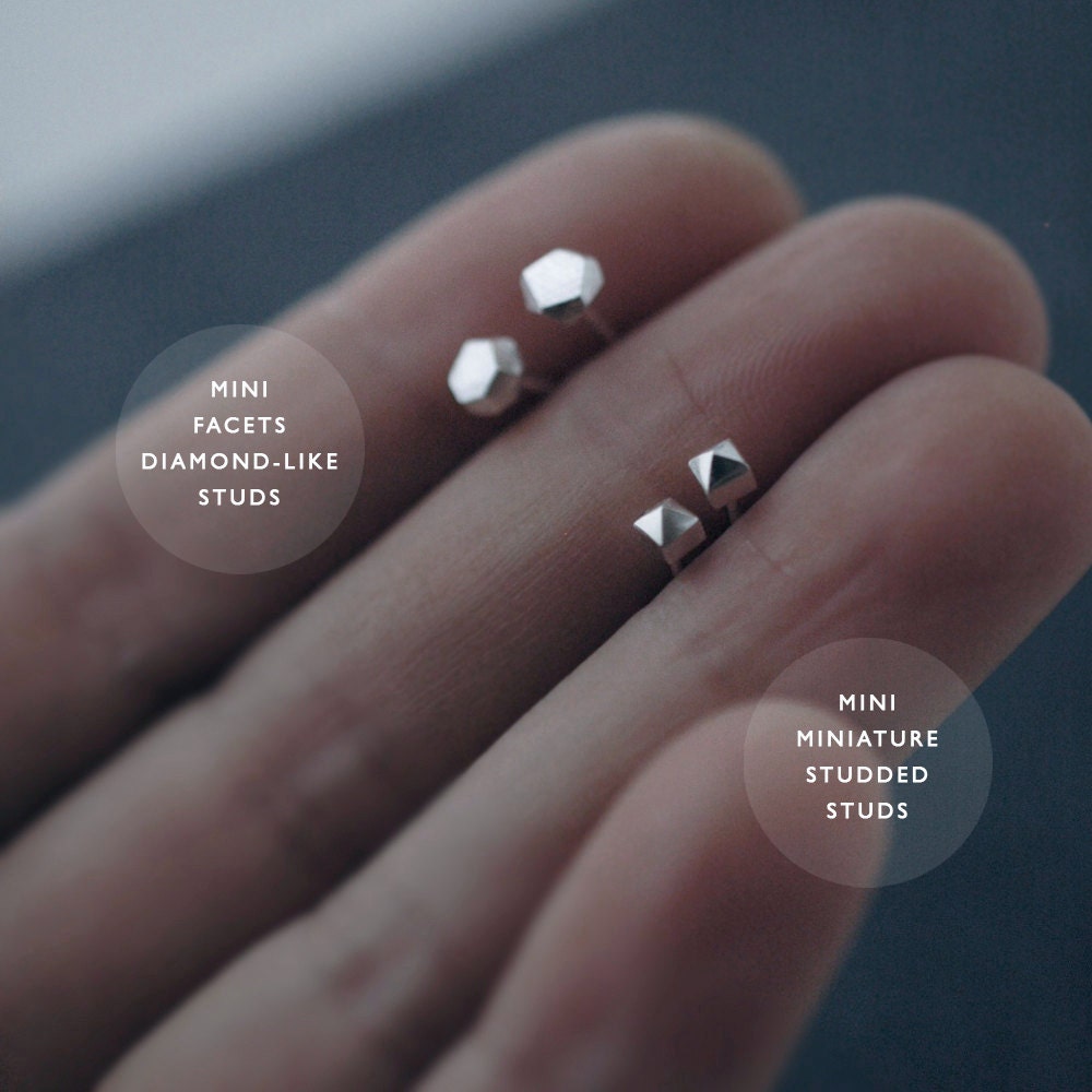 Mini miniature studded pyramid studs