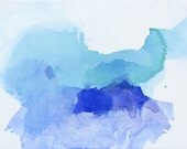 Extra Large Blue Abstract Painting, 35 x 48" original fine art -- "Storm Clouds I"