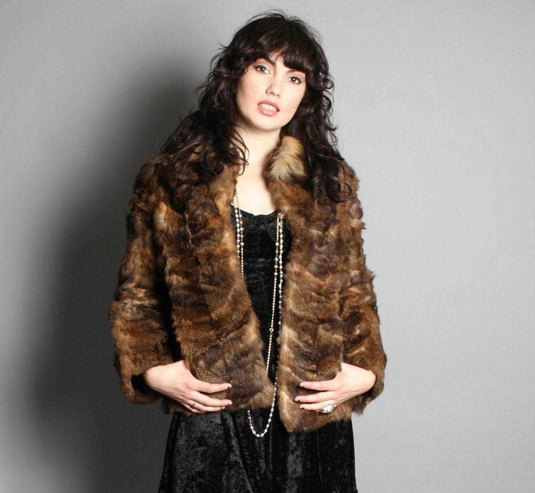 1970s FUR COAT / Ultra Soft & Shaggy Real Feathered Fur Jacket, s-m
