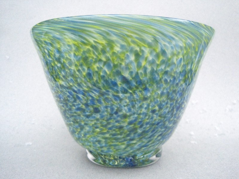 Handmade Blown Glass Footed Bowl LCh