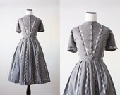 50s dress - 1950's dress - eagle print dress