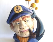 1970s Ship Captain Ceramic Vase