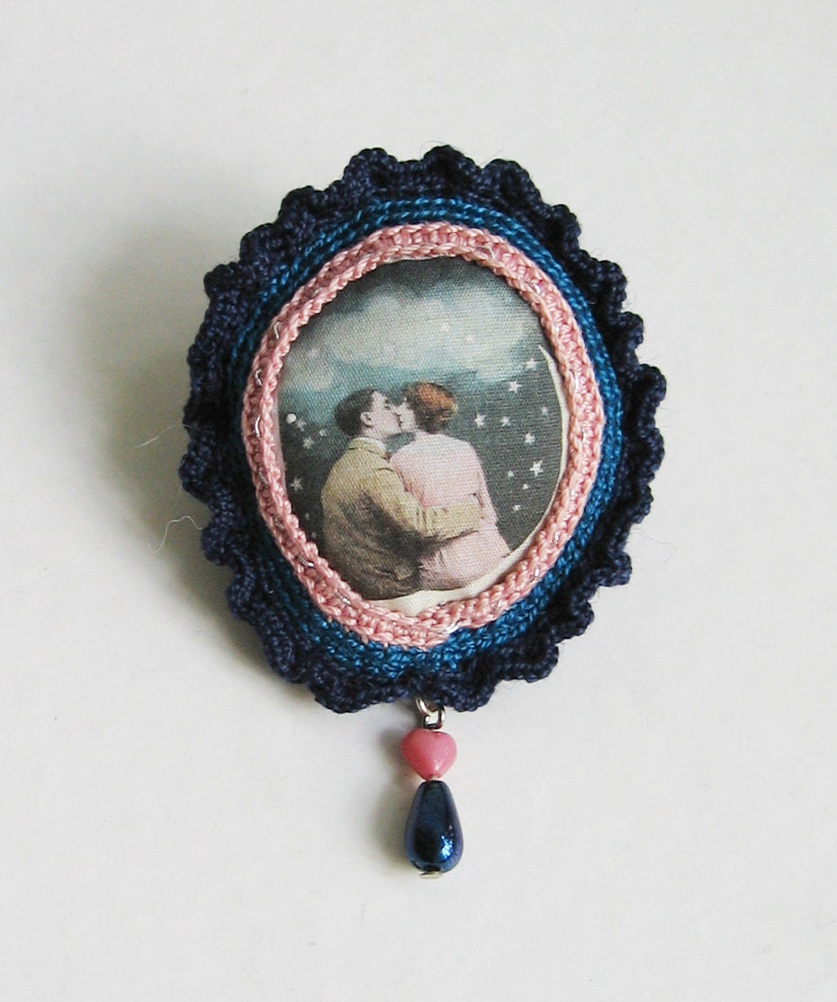 Love you to the Moon and back- Valentine brooch