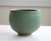 Handmade Copper Green Stoneware Bowl - Individually Hand-pressed Foot  Decoration - rdboyer