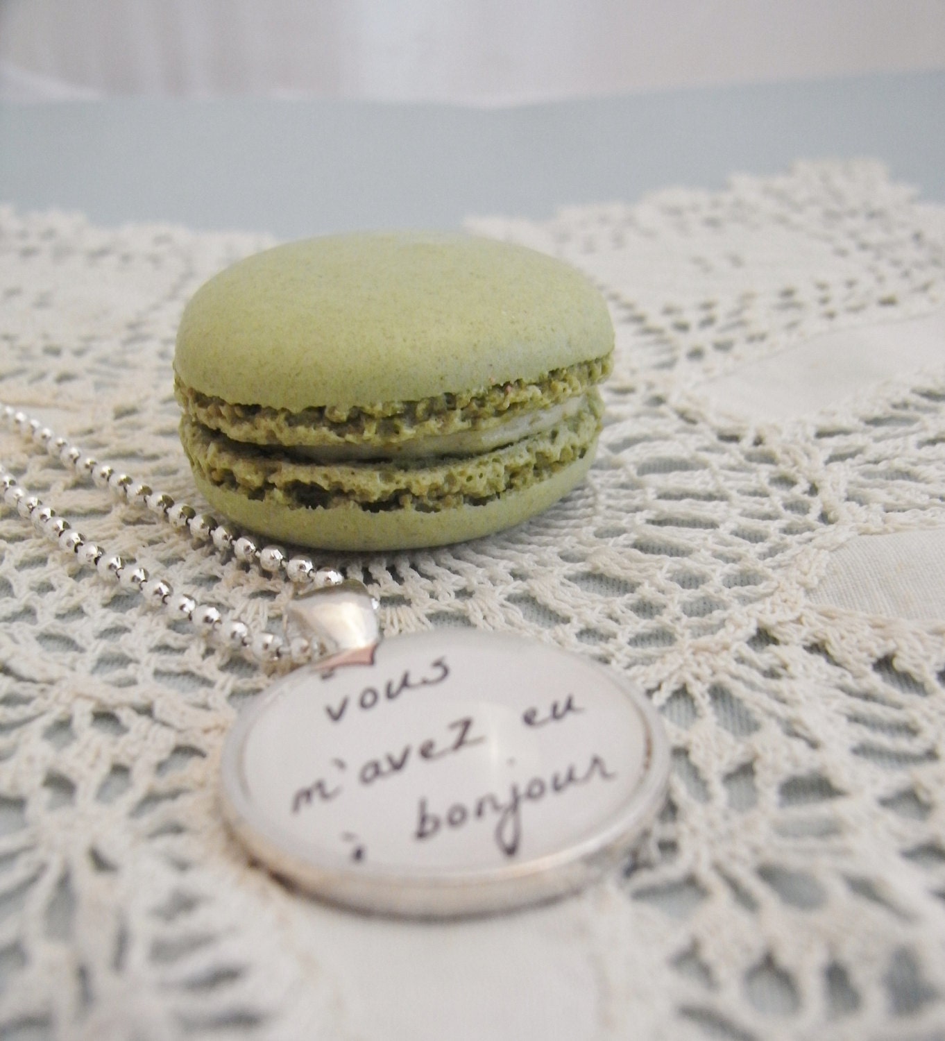 French quote pendant, you had me at hello, love, romance, romantic gift for her
