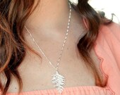 Cypress Branch Leaf Necklace in Sterling Silver by Woodland Belle