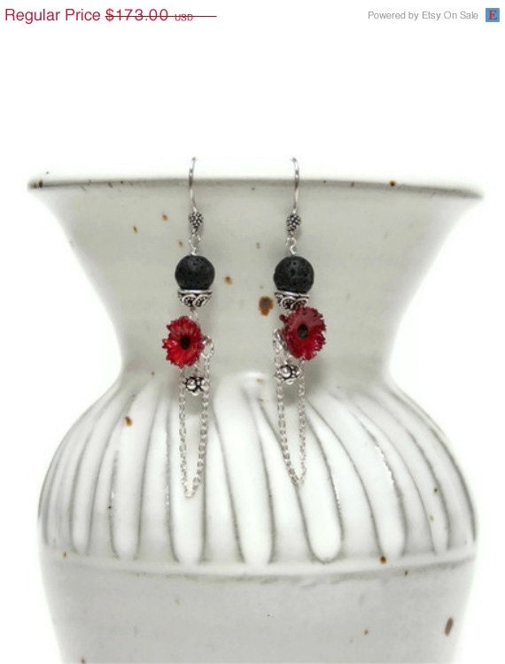 Bohemian Jewelry - Flower Earrings - Sterling Silver Jewelry - Boho Baby Ooak