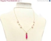 Infinity Necklace - Pink Necklace - Gemstone Jewelry - October Ooak