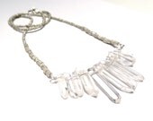 love on the rocks v13 // stunning raw cut staglite quartz, matte silver geometric beads and matte silver seed beads