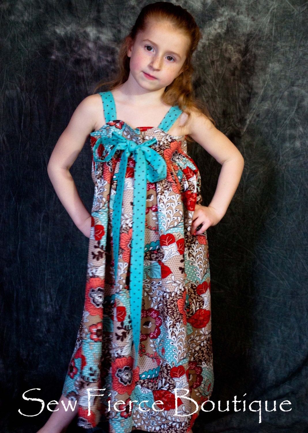 Girls Tie Knot Summer Dress Size 6/7