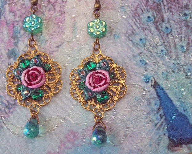 Indian Nights - Hand-Sculpted - Czech Crystal Earrings