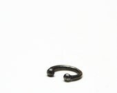 Basic Classic Ear Cuff In Black Sterling Silver