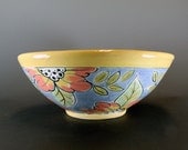 Blue speckled Bowl with Yellow Rim