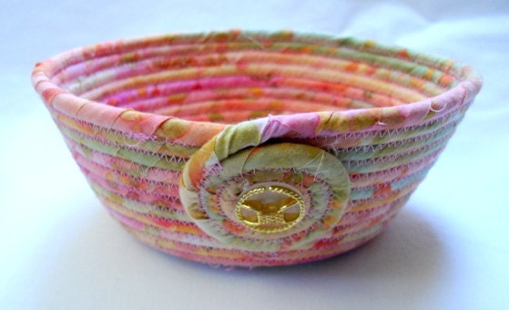 Summer Citrus Coiled Fabric Bowl