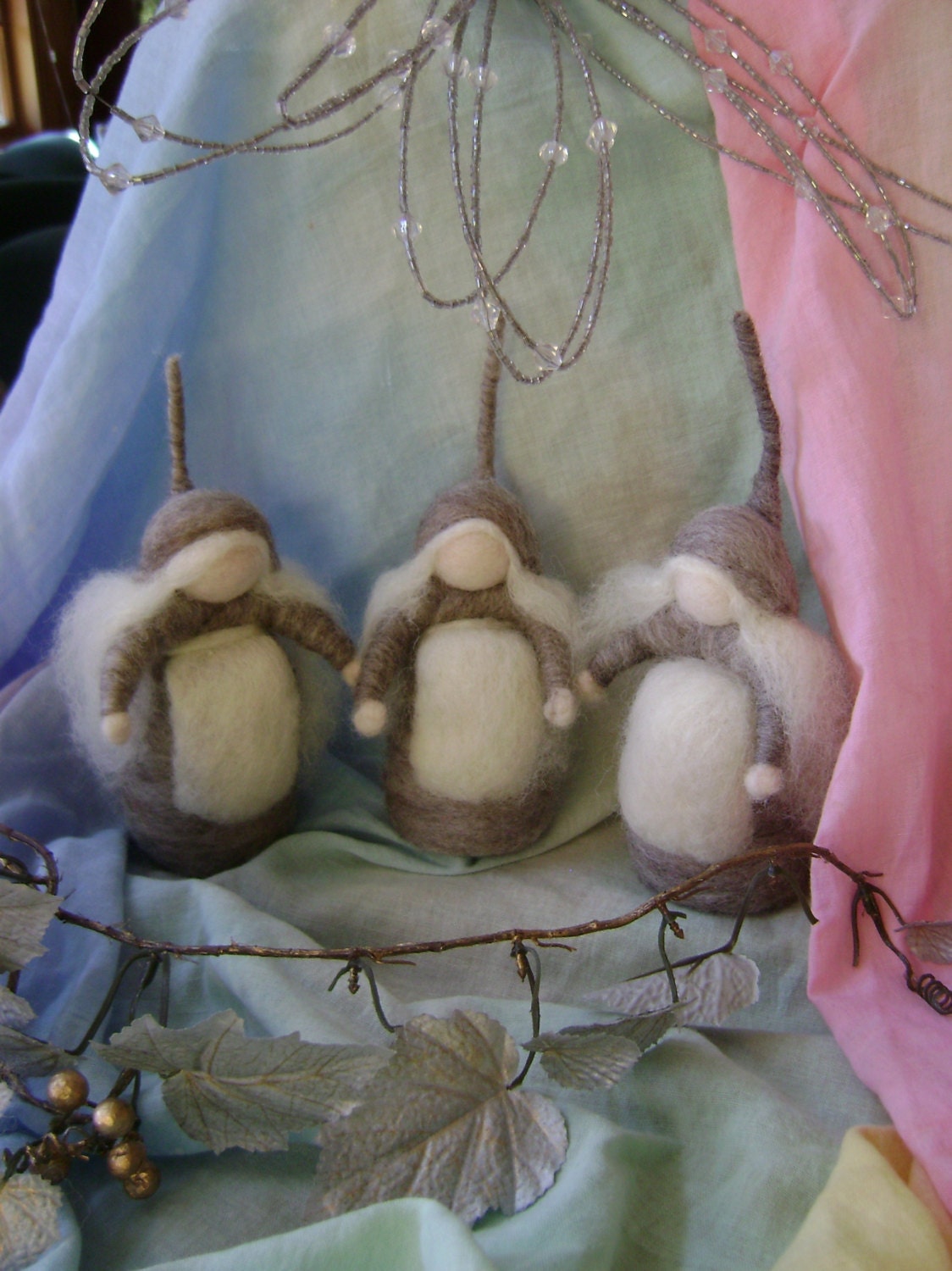 In the silver forest  -  Waldorf inspired needle felted wool  figure - ONE figure